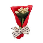 H0996 Red Pretty Ribbon Decorative Bow and Berry Bouquet Fabric Embellishment Trims - Pack of 5