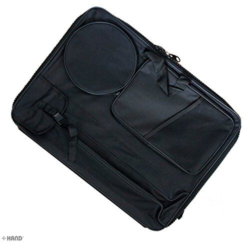 Black A2 folded backpack portfolio front view