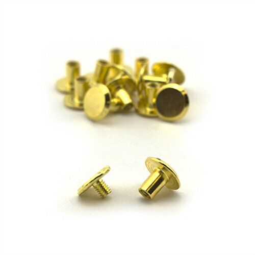 Pack of 25 stylish gold screw in studs for crafting.