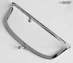 Side view of the medium silver half moon purse frame