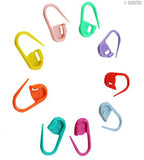 Colourful plastic locking stitch holders in a clear container