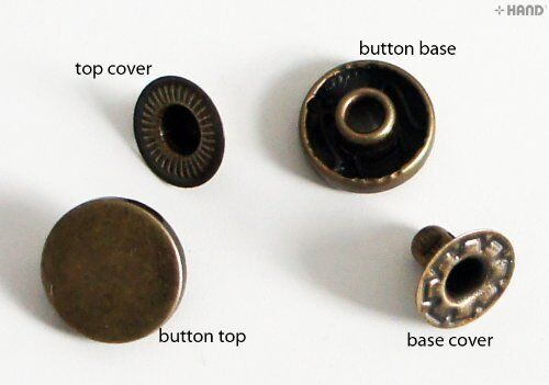 Vintage Gold Press Stud Buttons - pack of appx 210g