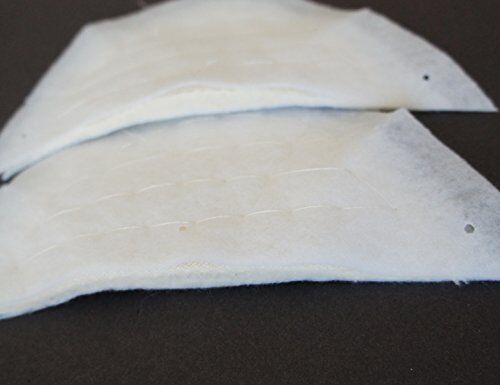 NO.001 White Premium Thin Canvas 13mm Thickness Lined Shoulder Pads x 2 Pairs