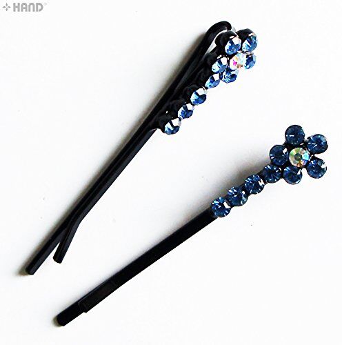Pack of 3 pairs of shiny diamante crystal hair pins