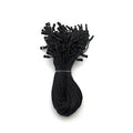 Black waxed nylon string round snap lock hang tags
