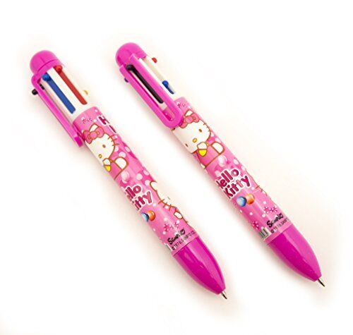 Two Hello Kitty retractable ballpoint pens in pretty pink design.