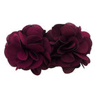 H0968 Deep Red Stylish Elegant Satin Jasmine Flower Bulldog Hair Clips 70 mm x 50 mm Pack of 2