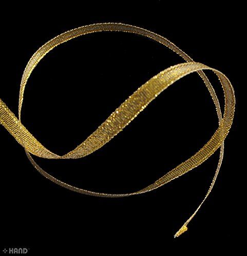 1 Roll appx 22m Gold/Silver Glitter Metallic Ribbon - Assorted Width (FG02 8mm Gold Sheer)