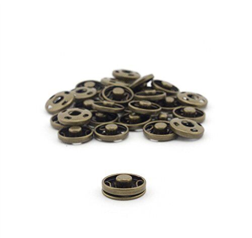 Pack of 20 vintage gold snap buttons, 12mm diameter.