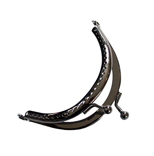 Small arched dark copper coin purse frame with clasp lock.