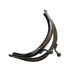 Side view of the small arched dark copper coin purse frame.