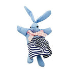 Detailed view of Rabbit's pink flower and green ribbon bow