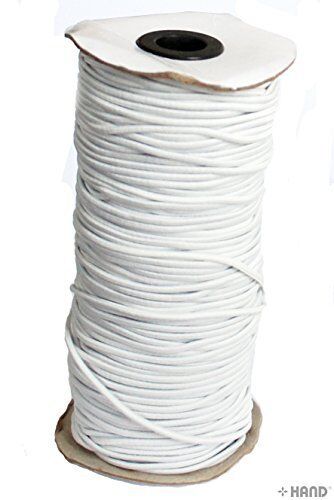 A Large Roll of Round White Polyester Woven Elastic - 2,5mm - Appx 200 metres per Roll (White)