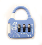 Clover Colourful 3 Digit Combination Padlock for Your School, Home, Locker, Bag, Diary - It's My Secret - Blue