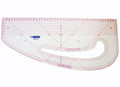 Flexible pattern marking ruler in clear perspex, 45 cm long.