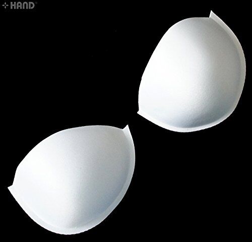 Three pairs of white sew-in bra cup pads displayed together.