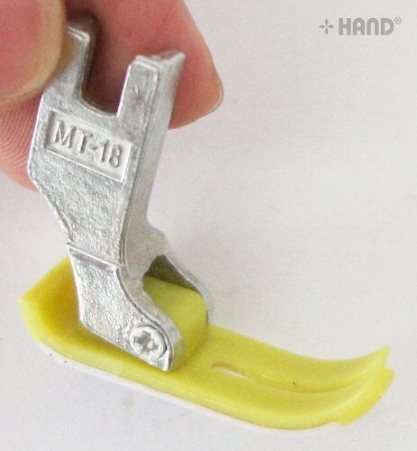 Teflon foot installed on an industrial sewing machine
