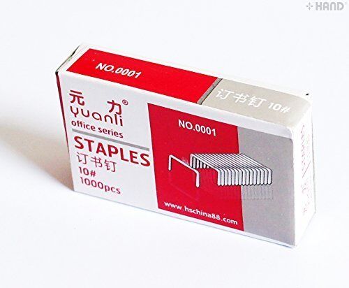 Display of all 10 boxes of No.0001 staples arranged neatly.