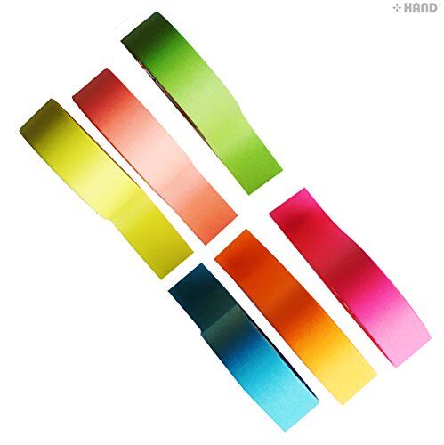 Creative projects using neon write on paper tape for office supplies.