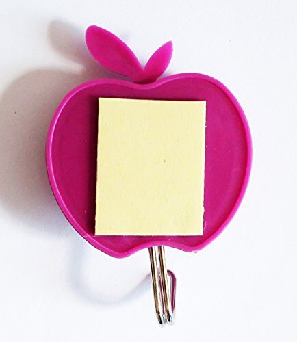 Powerful Multi-Purpose Self Adhesive Apple Shape Hook - Pack of 3, Load 2kg, Bathroom/Kitchen Hooks (Purple)