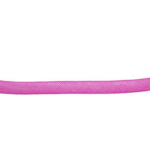 Close-up of 8 mm diameter neon pink crin trim