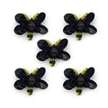 Black butterfly trim with purple-black sequins and colourful beads.