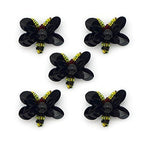 Black butterfly trim with purple-black sequins and colourful beads.
