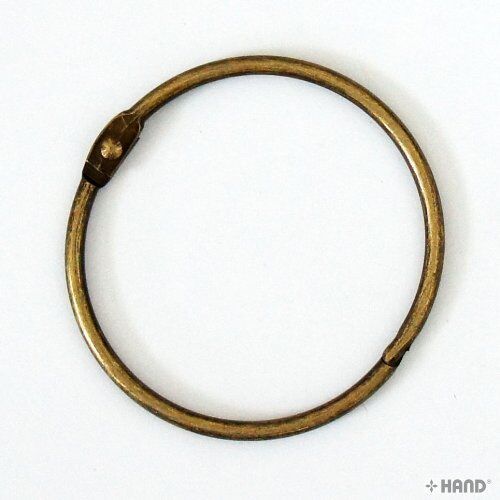 Vintage gold binding rings displayed in a row