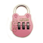 My Neighbour Totoro Colourful 3 Digit Combination Padlock for Your School, Home, Locker, Bag, Diary - It's My Secret - Pink