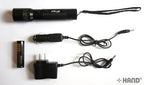 Close-up of the waterproof feature of the flashlight torch