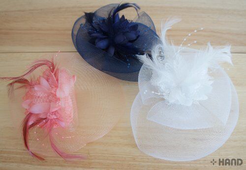 No.2 Millinery, Flower Beads Lace Headdress Accessories w/ Metal Clip, Assorted, Set of 3