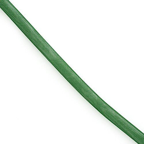 Close-up of 8 mm diameter emerald green millinery trim.
