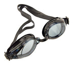 Black swimming goggles with ergonomic design