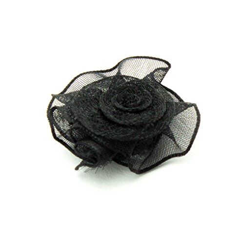 Pretty Flower Sew On Organza Trim for Clothing and Accessory Embellishment 32 mm x 32 mm Pack of 20, Black