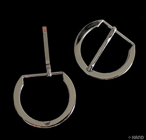 Pack of 4 polished silver tone D shape buckles on a white background.