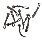 Various angles of black zip pulls suitable for clothing and bags.