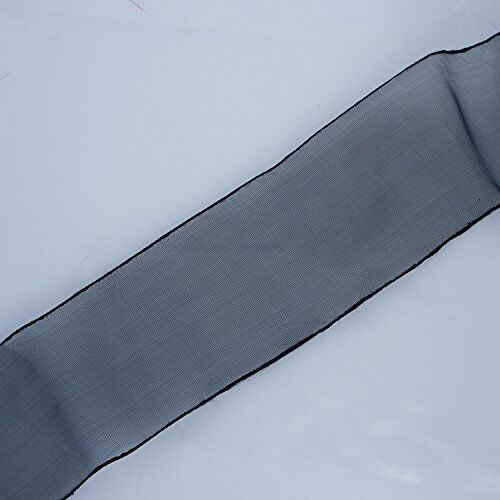 Close-up of black organza trim showcasing crochet detailing