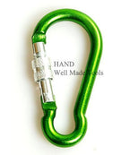 Different angles of the 68mm carabiner hooks showcasing their finish.