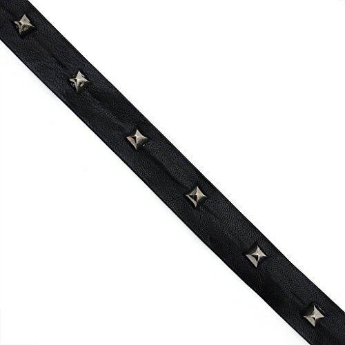 Black leatherette strap featuring dark copper coloured square studs.