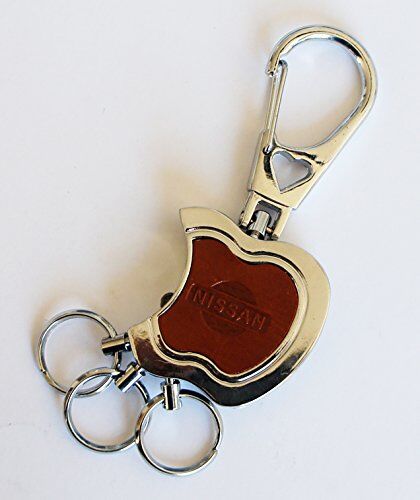 Close-up of black leather keyring with torch buckle