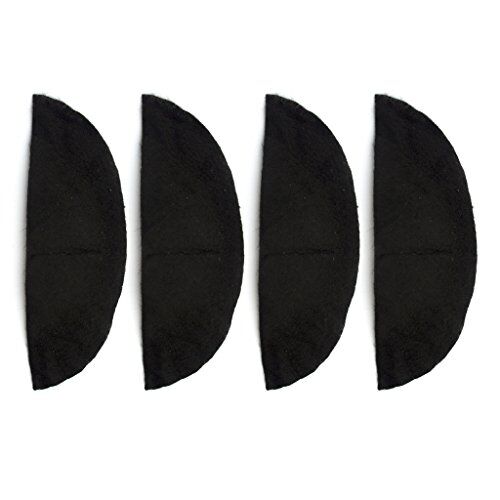 Two pairs of black narrow shoulder pads displayed on a white background.