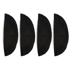 Two pairs of black narrow shoulder pads displayed on a white background.