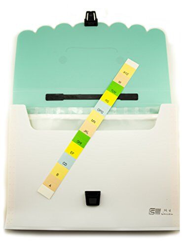 Open view showing 12 compartments and A-Z divider tabs