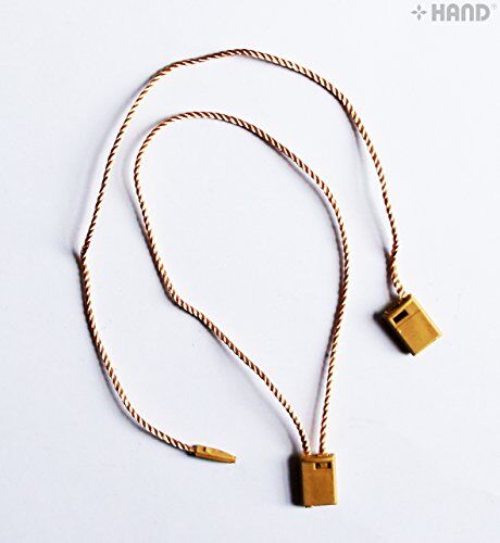 Caramel snap lock hang tags in a pack, ready for use in crafts.