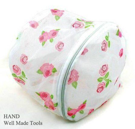 Bra wash bag in use, protecting lingerie in the washing machine