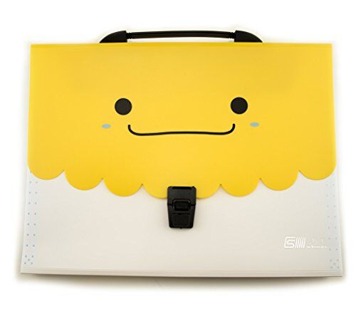 Smiley face design A4 concertina document wallet in yellow