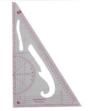 Close-up of the clear markings on the flexible pattern cutter.