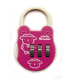 Little Danchoo Colourful 3 Digit Combination Padlock for Your School, Home, Locker, Bag, Diary - It's My Secret - Raspberry