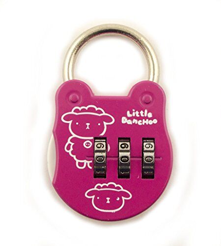Little Danchoo Colourful 3 Digit Combination Padlock for Your School, Home, Locker, Bag, Diary - It's My Secret - Raspberry
