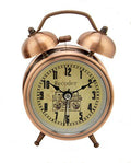 Vintage style alarm clock in copper tone finish